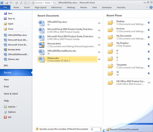 adcvietnam-office202010-2 Thủ thuật mở các file mới dùng gần đây