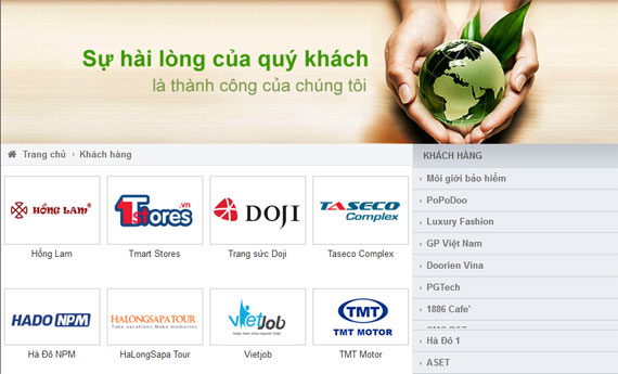 Soi danh sách KHÁCH HÀNG công ty thiết kế website đã triển khai