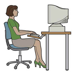 Ngồi máy tính đúng tư thế, bảo vệ sức khỏe
